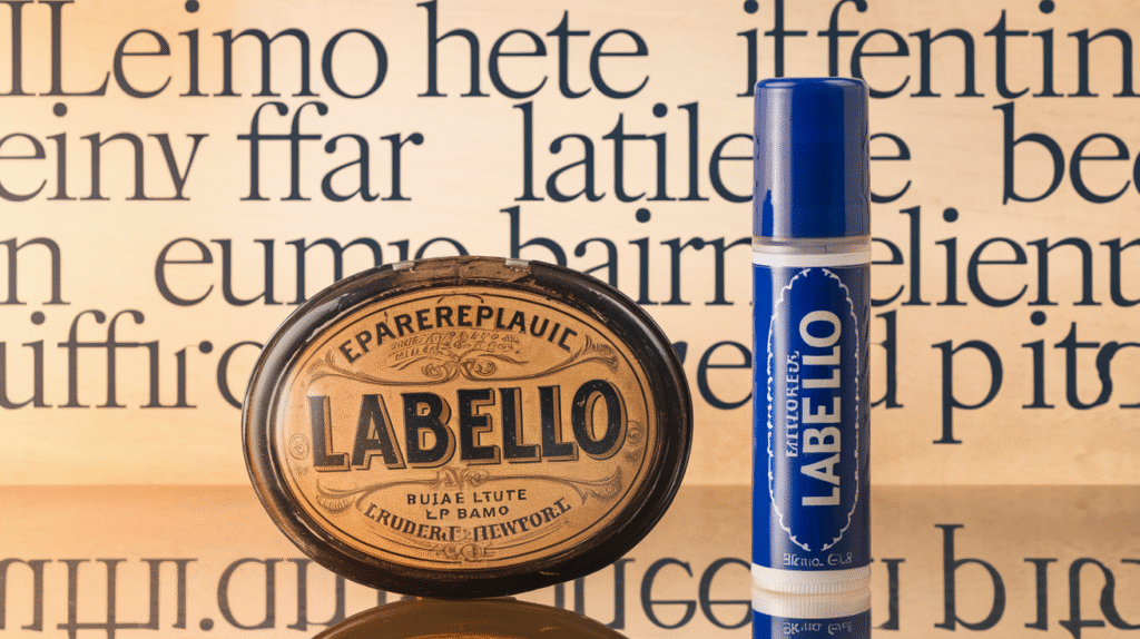 Tubes de Labello d'hier à aujourd'hui montrant l'origine et l'évolution de la marque