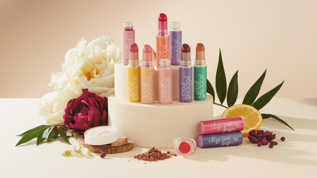 Collection de baumes à lèvres Lip Pop avec différentes formules et textures