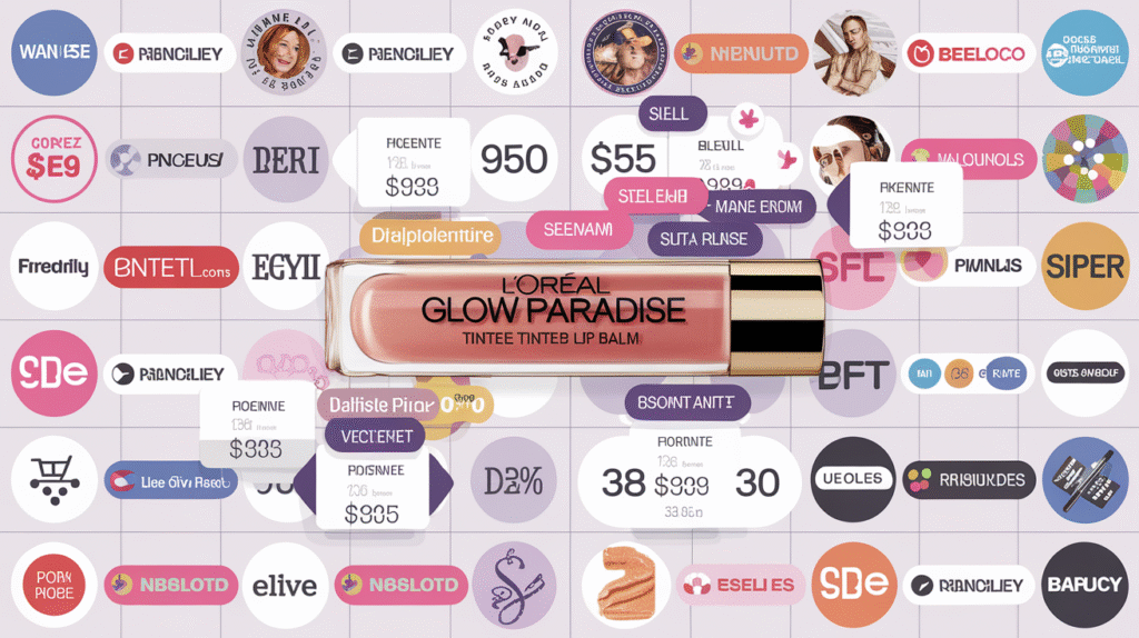 Comparatif des prix du baume teinté L'Oréal Glow Paradise chez différents revendeurs