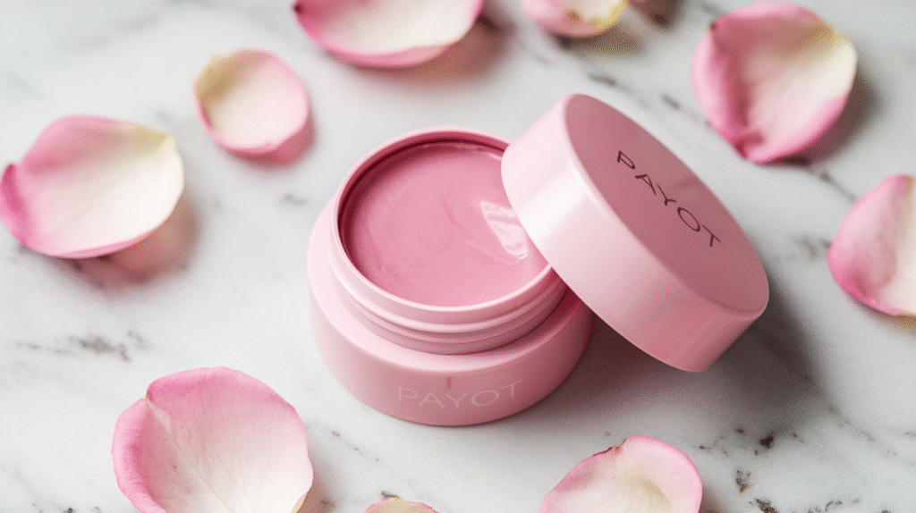 Pot de baume à lèvres Payot Nutricia Rose Candy et sa texture rosée