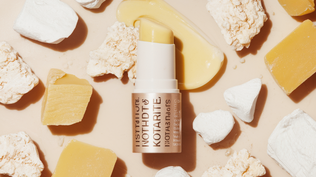 Baume à lèvres Institut Karité avec sa texture crémeuse et sa concentration en beurre de karité