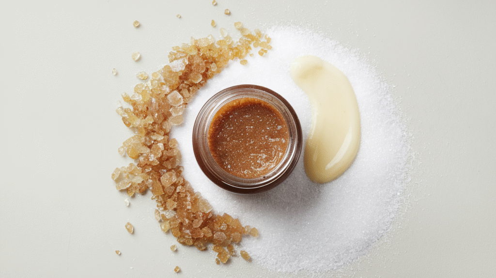 Pot de gommage lèvres Fresh Sugar Lip Polish avec texture exfoliante visible