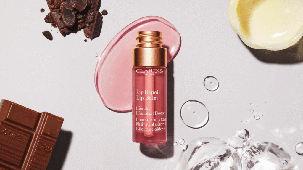 Baume à lèvres réparateur Clarins avec sa formule hydratante et ses ingrédients naturels