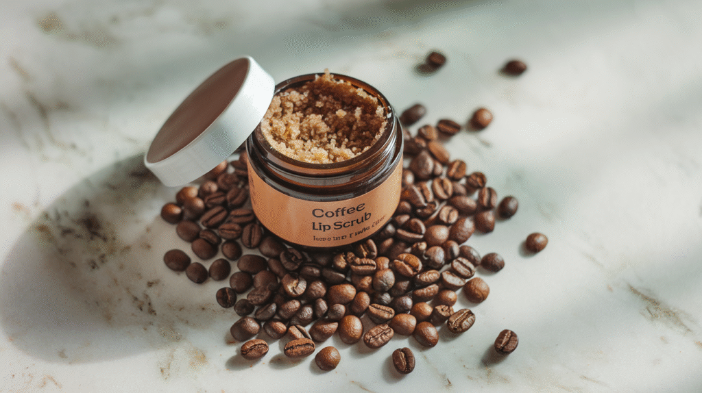 Pot de gommage pour lèvres Frank Body avec texture exfoliante au café
