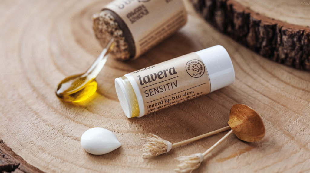 Baume à lèvres Lavera Basis Sensitiv avec ses ingrédients naturels