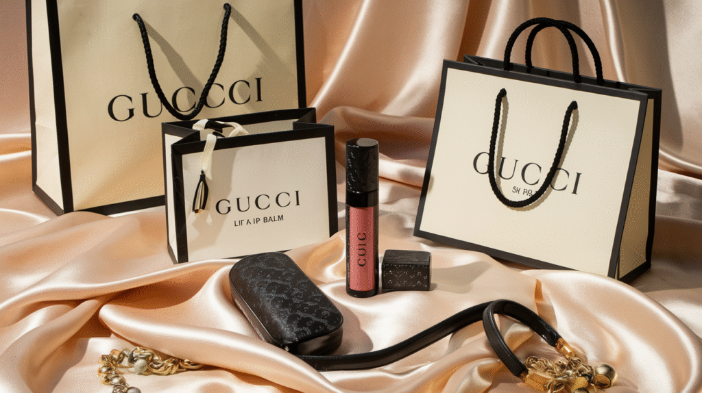 Baume à lèvres Gucci Lip Balm entouré d'options d'achat premium